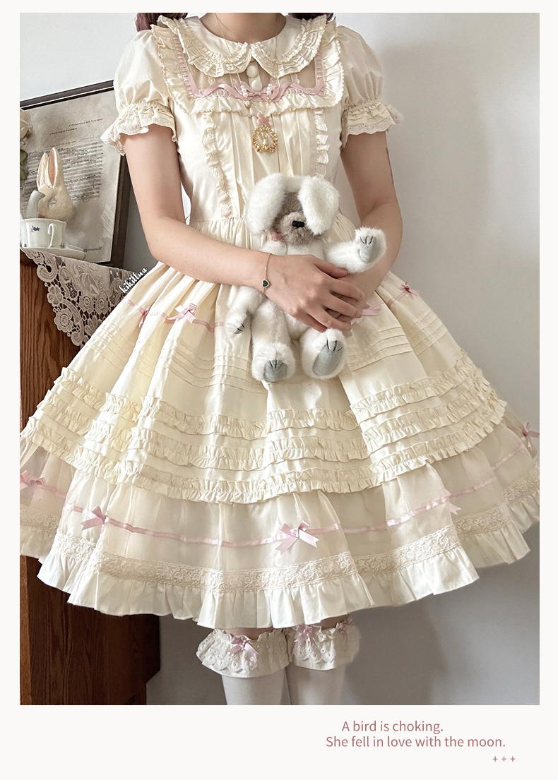 The Seventh Doll~Hazy Afternoon~Vintage Lolita OP Dress Embroidered Apron   