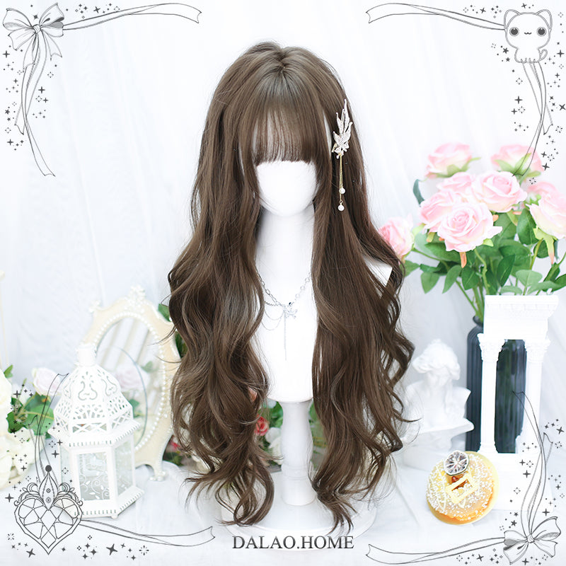 Dalao~Natural Lolita Wig Gentle Long Curly Hair 2597 Hazelnut Gray Brown  