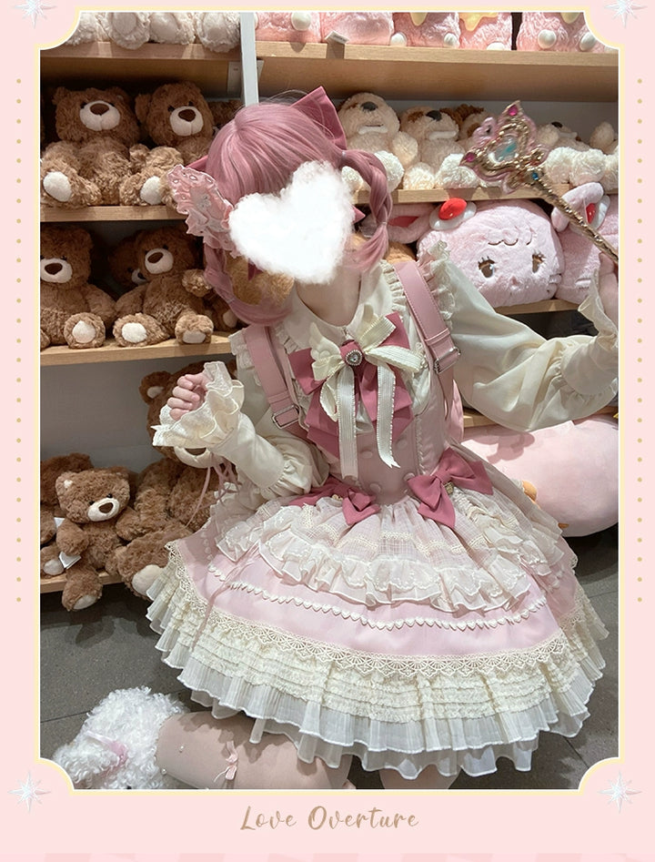 Sakurahime~Cupid Overture~Sweet Pink Lolita Jumper Dress Bust-Supporting JSK