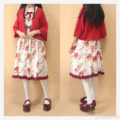 (BFM)Southern Cross~Fishball Type 2 Fly Sleeve JSK Print Lolita Dress   