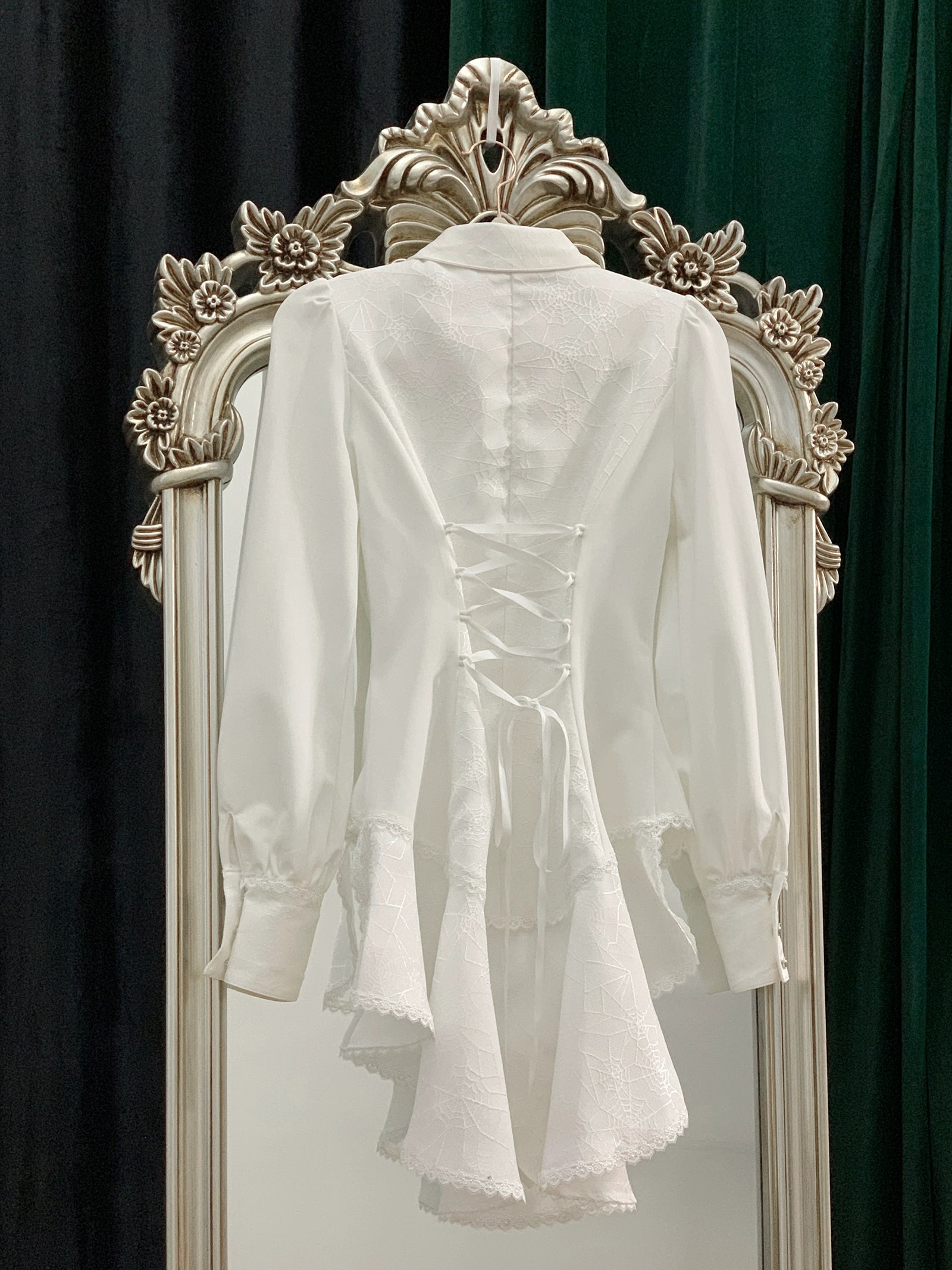 Little Dipper - Cold Rice - Ouji Lolita Shirt With Spiderweb Pattern in Several Versions 42876:756280