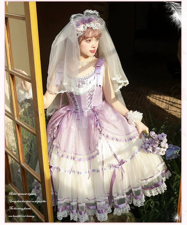 Flower and Pearl Box~Silk Ballet~Wedding Lolita JSK Dress Princess Bridal Dress 34050:442804