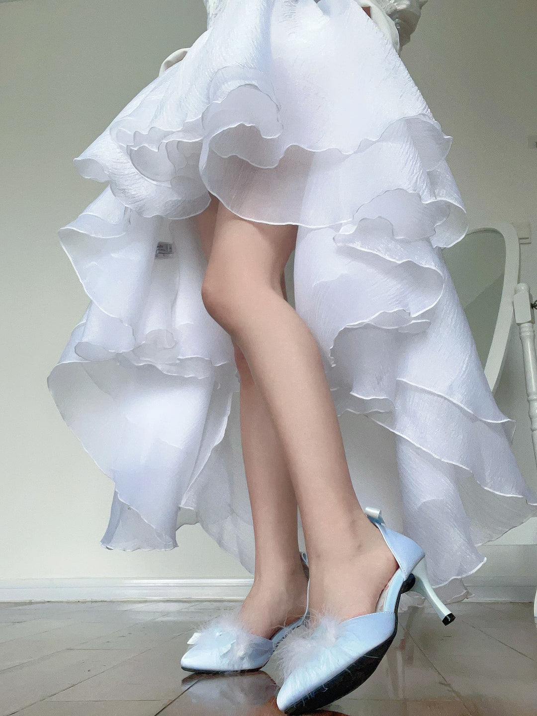 Pure Tea For Dream~Swan Lake~Sweet Lolita Shoes Satin Lolita Hight Heels 42090:733821