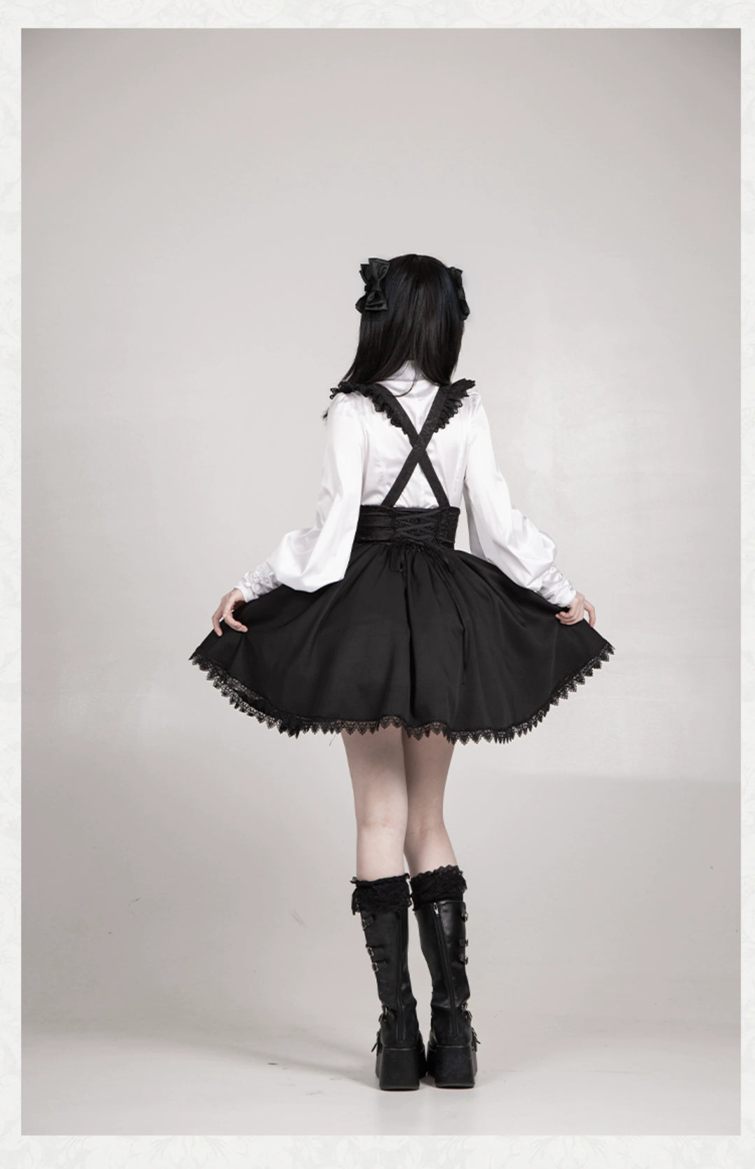 With PUJI~Thorny Night~Gothic Lolita Bust-supporting Skirt With Removable&Adjustable Strap 43203:770700