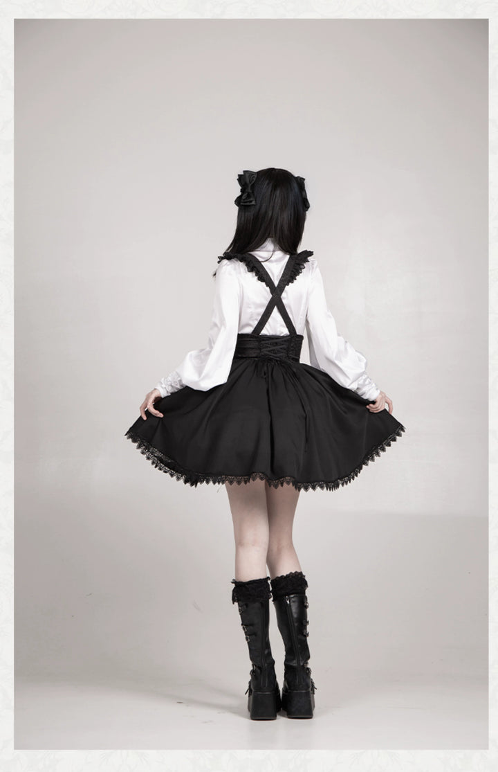 With PUJI~Thorny Night~Gothic Lolita Bust-supporting Skirt With Removable&Adjustable Strap 43203:770700