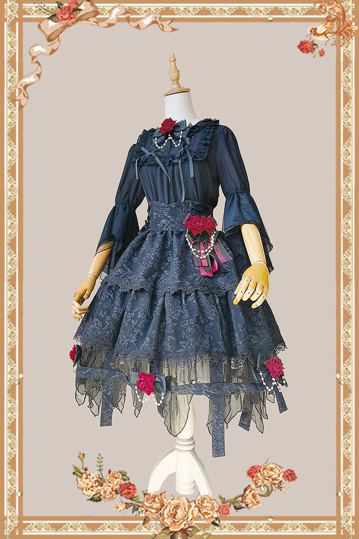 Infanta~Witch's Apprentice~Gothic Lolita Split Type Black Suit   