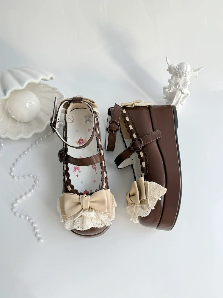 Jiujiu Lolita - Milky Puff - Sweet Lolita Heels Shoes, Round Toe With Petite Wedge 43858:787896