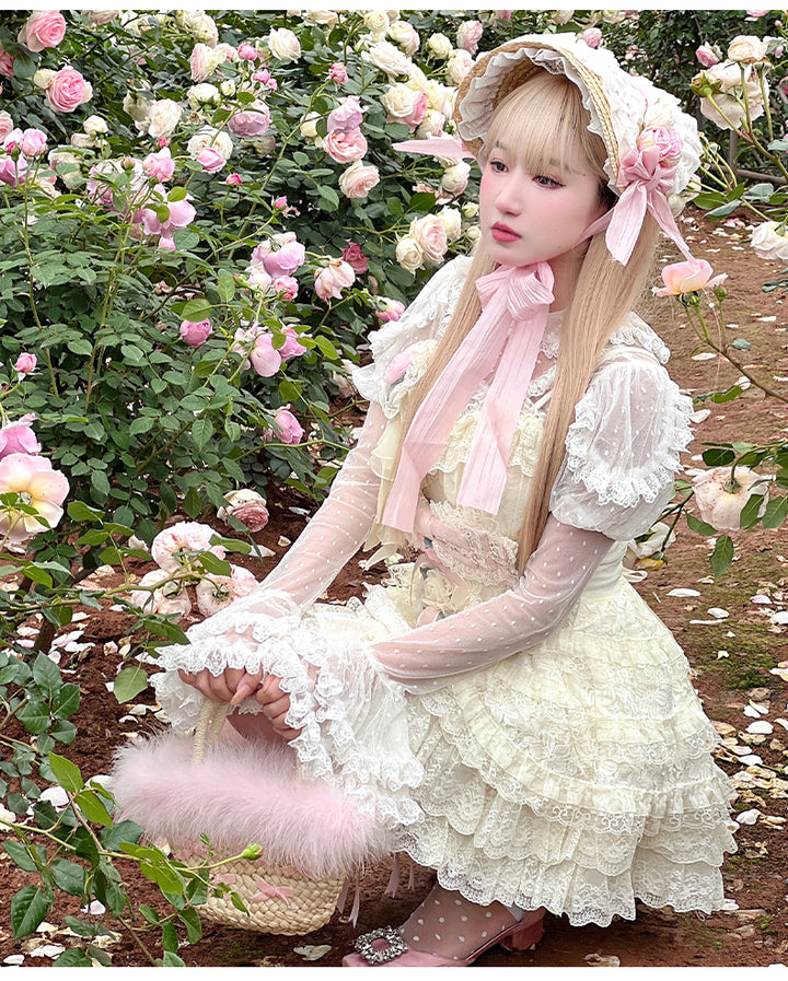 Diamond Honey~Thousand Layer Cream~Sweet Lolita Lace Pumpkin Skirt Bloomer   