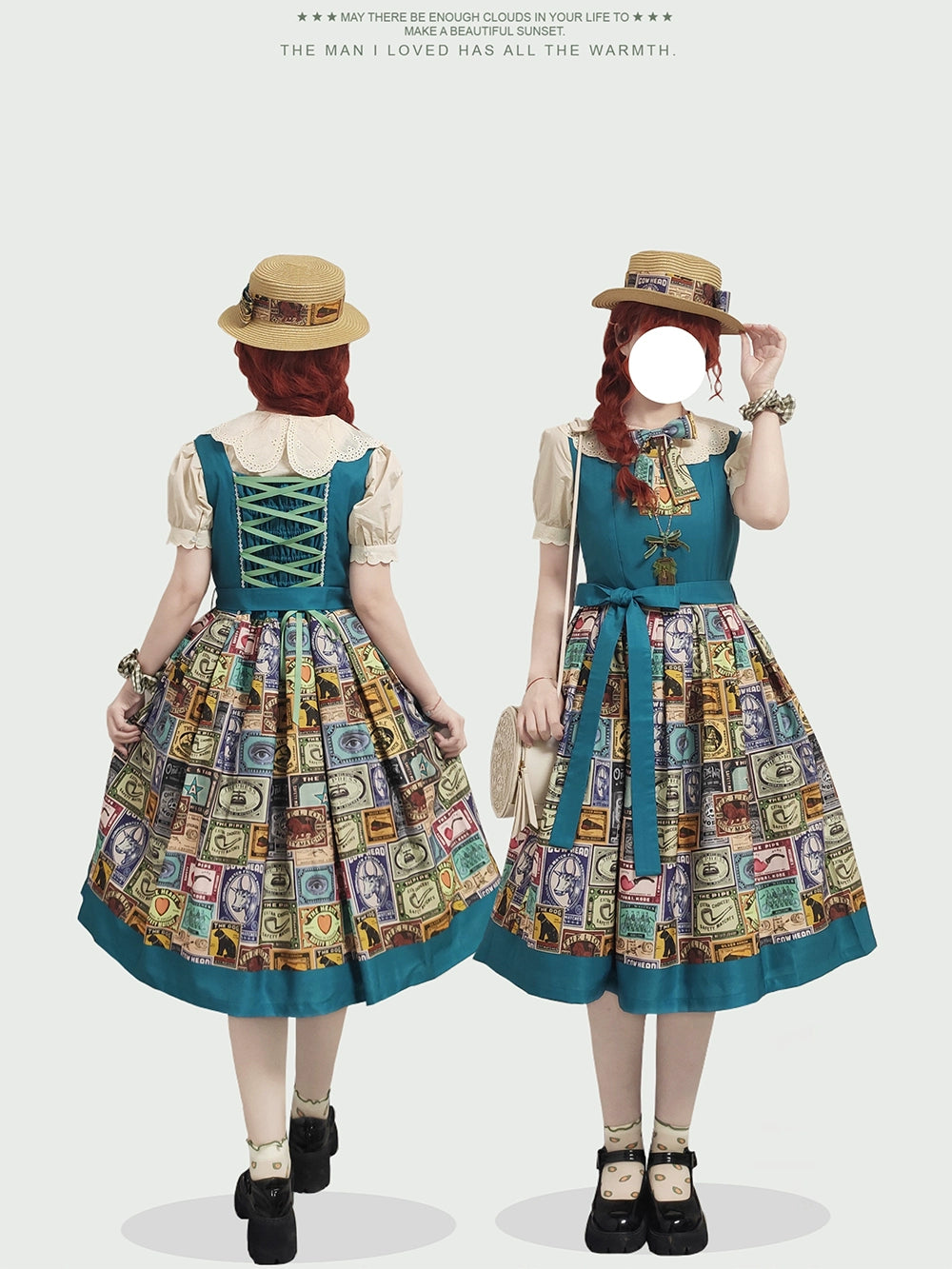 Miss Cube - Antique Label - Retro Lolita JSK Dress Print Daily Dress 35662:498840