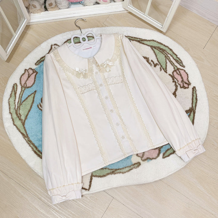 MIST~Grace Deer~Sweet Lolita Blouse with Peter Pan Collar and Long Sleeves