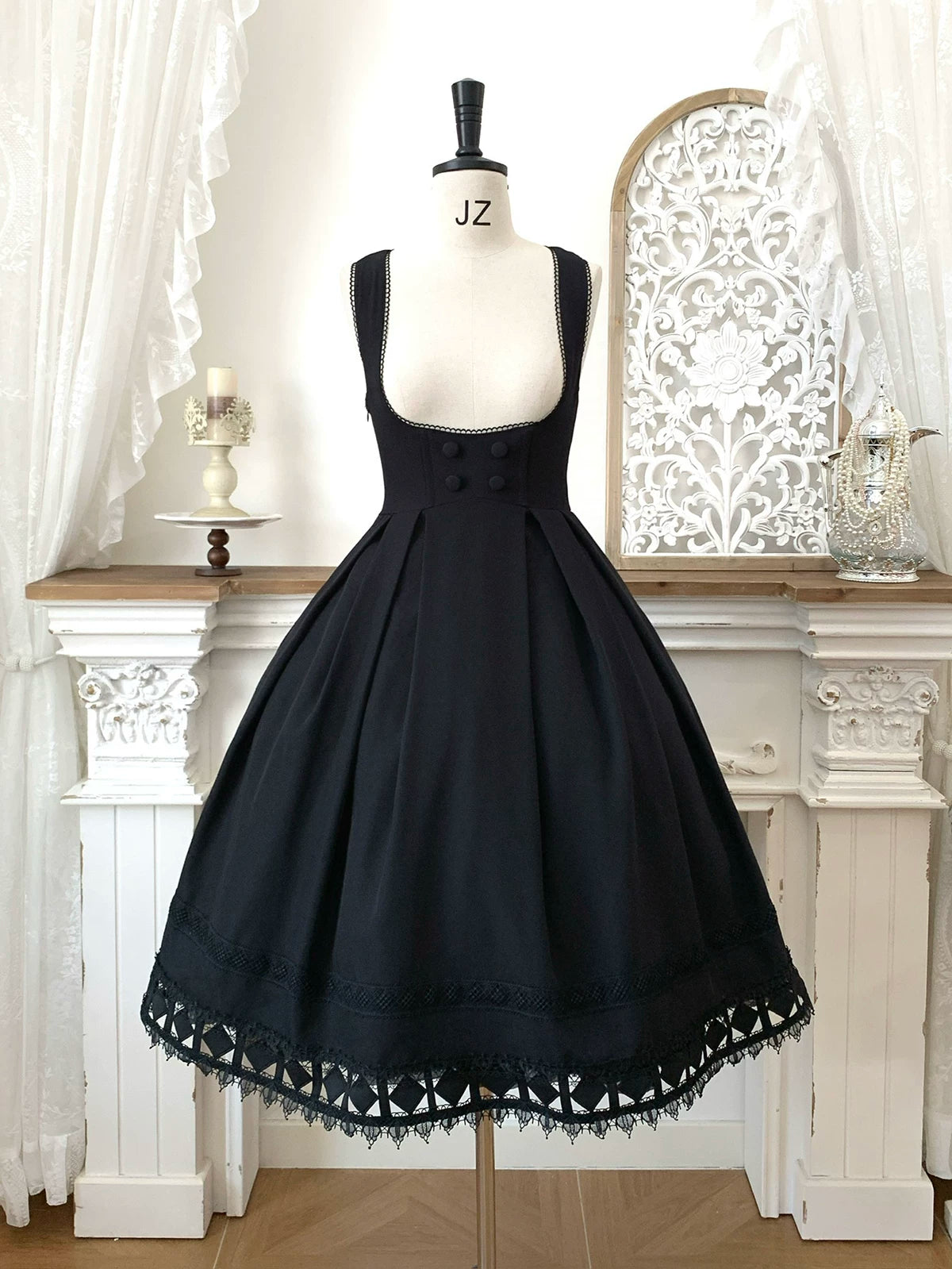 Serenade - Bust-Supporting Elegant Lolita JSK Dress, Three Length Styles (2XL L M S XL) 44419:807316