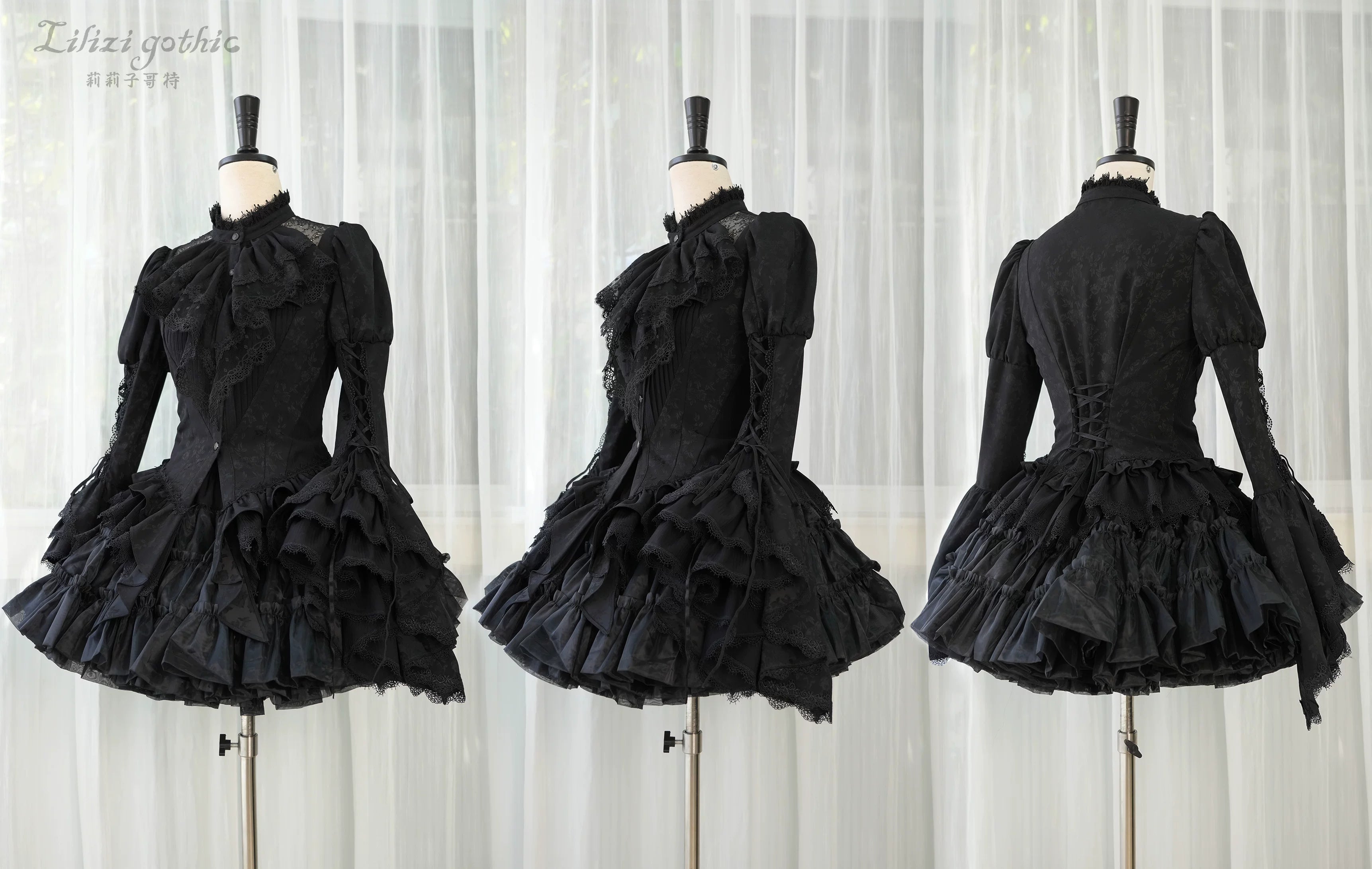 Victoria's Praise - Gorgeous Gothic Lolita Blouse & High-low Hem Skirt (L M S XL XS) 44898:828057