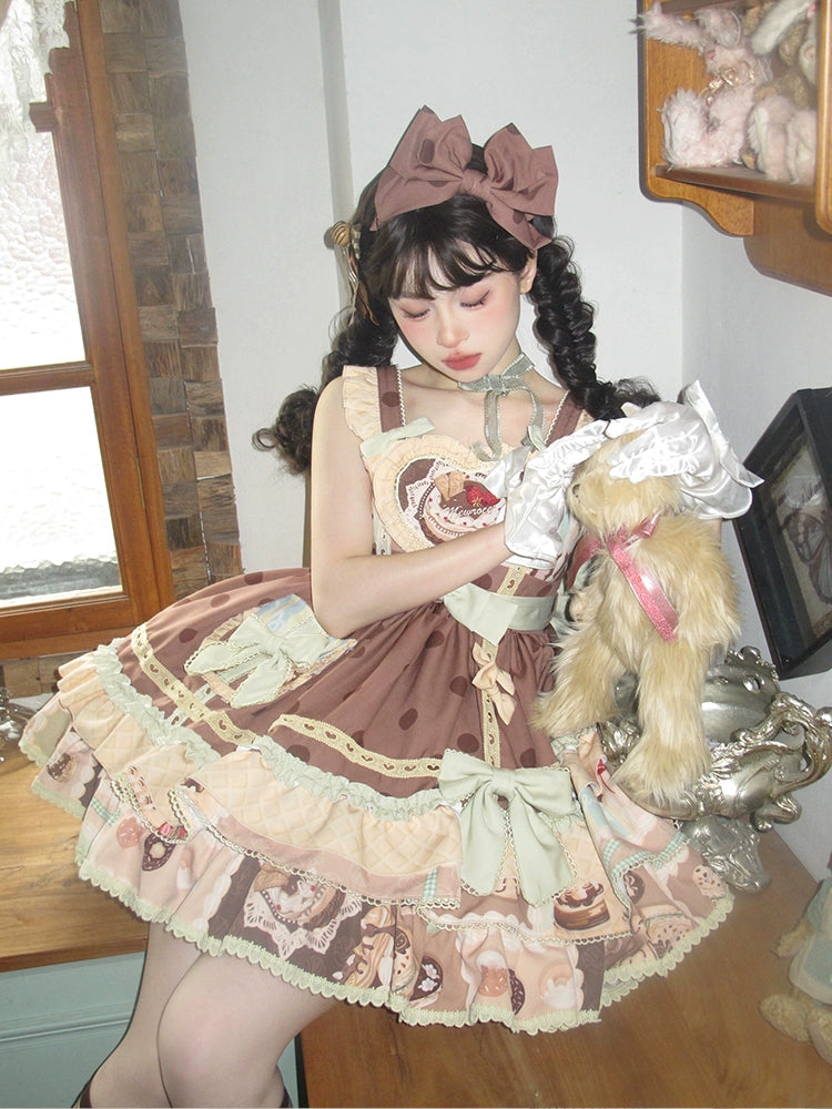 Mewroco~Cream Sugar~Sweet Lolita Flounce Hemline JSK   