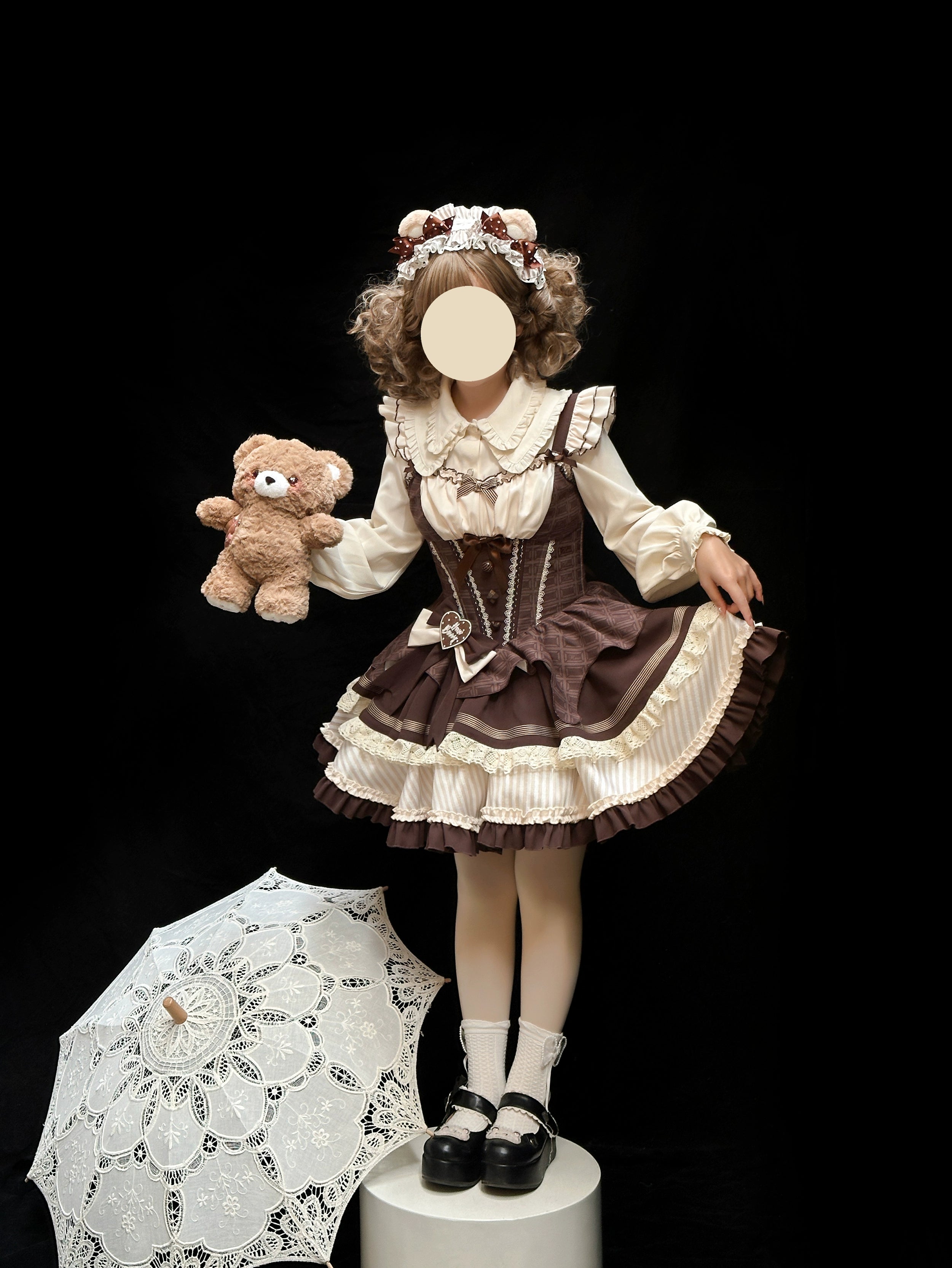 Hawthorn Berries - Thin Choco - Sweet Lolita Petite JSK Puffy Mini Dress KC
