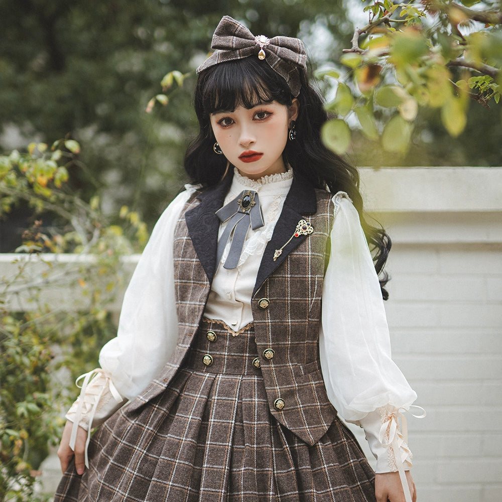 (BFM)Miss Point~Rose~Elegant Lolita Pliad Print Vest Customized 32510:385540