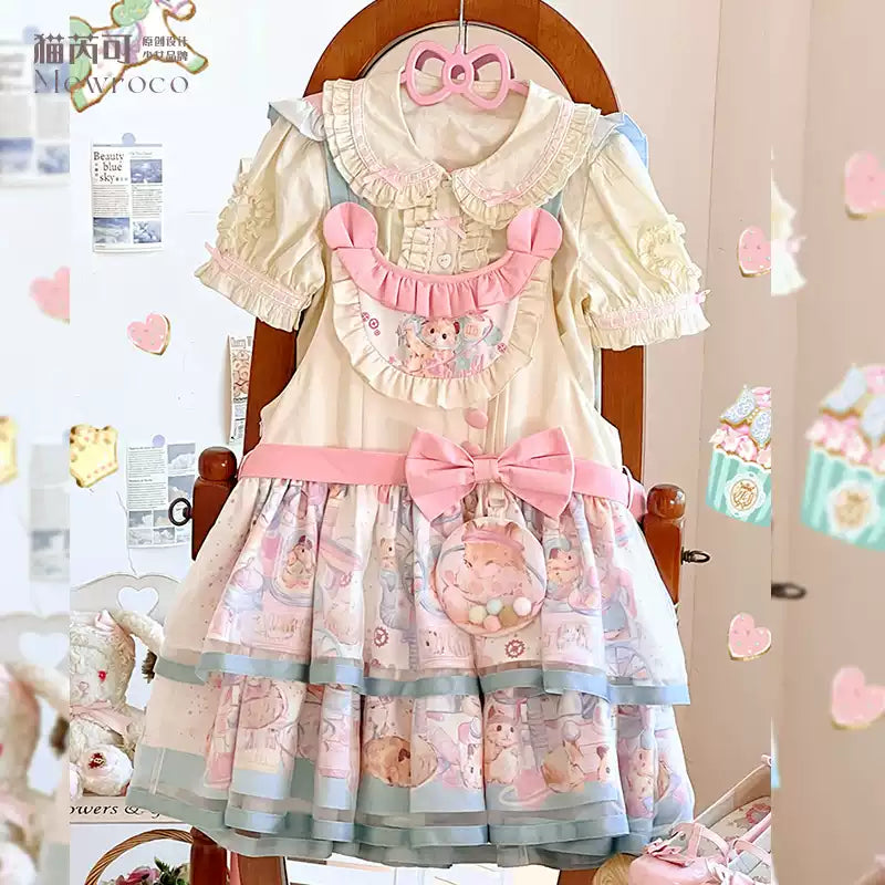 Mewroco~Sweet Lolita Dress Suit Salopette and Hoodied OP (L M S XL) 41298:690652