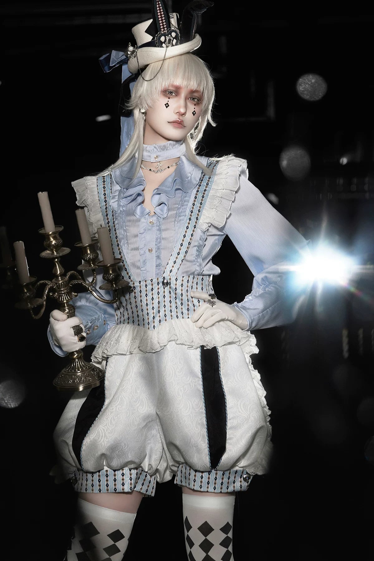 Immortal Bunny's Invitation - High-Waist Ouji Lolita Lantern Shorts, Detachable Straps