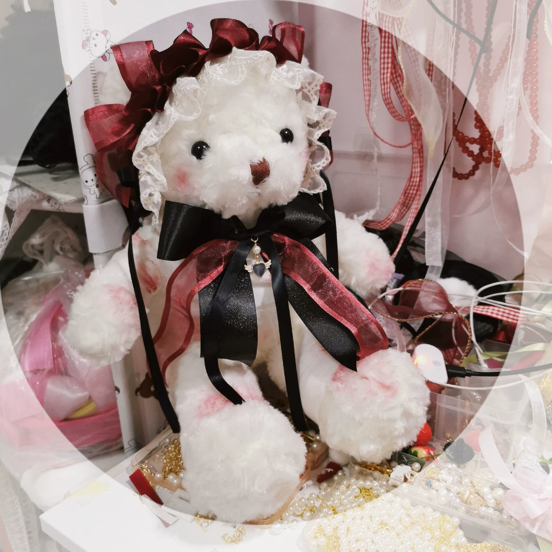 (BFM)Chestnut Lolita~Gothic Lolita Bag Dark Bloody Bear Bag Bloody Bear (Original Black Eye) + Pearl Strap  