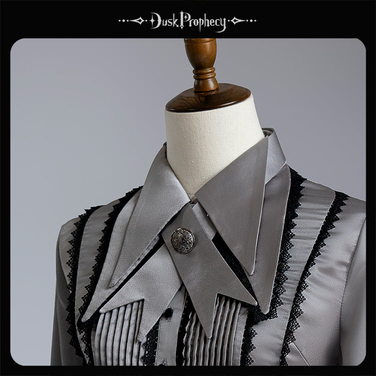 DuskProphecy~Coccyx~Elegant Lolita Accessory Double-layered Tie grey  