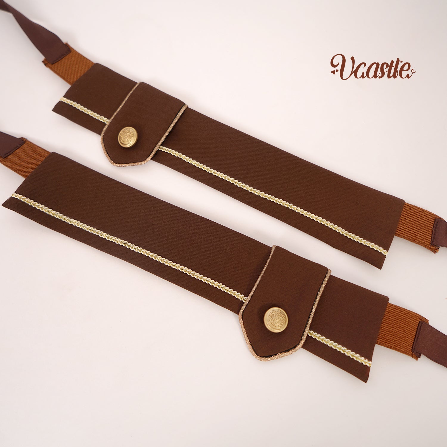 Vcastle~Mocha Chocolate~Kawaii Lolita Accessory Multicolors a pair of brown sock rings 19784:306836