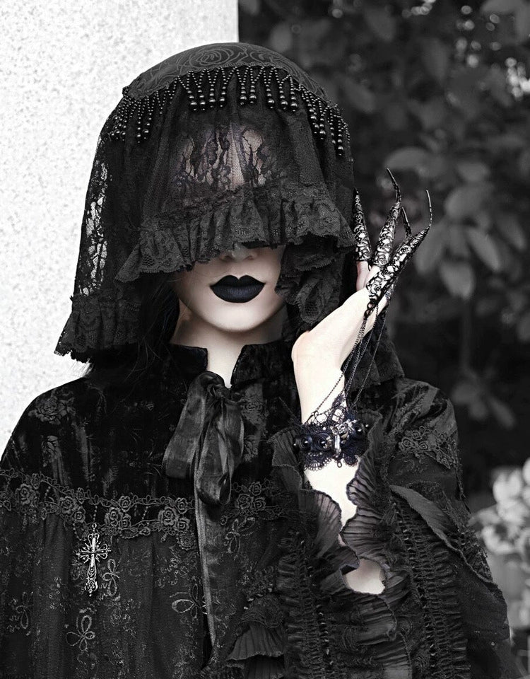 Blood Supply - Misty - Gothic Lolita Halloween Black Lace Veil