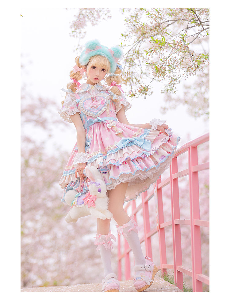 Mewroco~Cream Sugar~Sweet Lolita Flounce Hemline JSK   