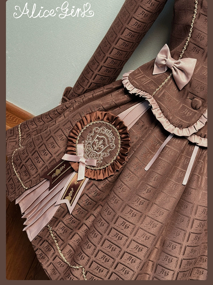 Alice Girl - Bear Chocolate Slab - Classic Lolita Slim Fit JSK & SK Dress 44309:804368
