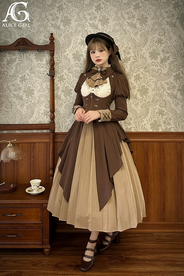 (BFM)Alice Girl~Two-Piece Lolita Dress~Detective Butler Blazer Long Sleeve OP   