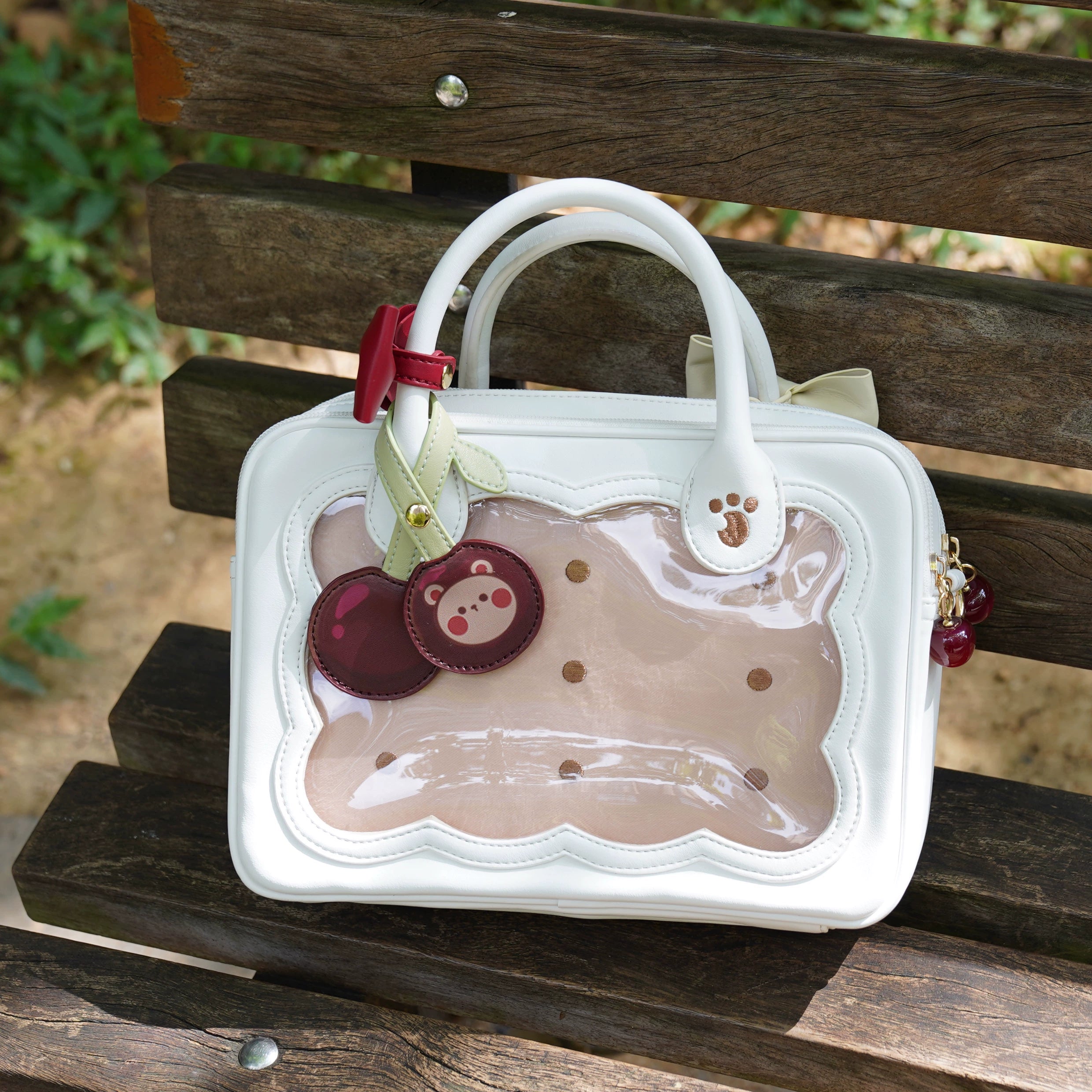 Morning Glory - Kawaii Lolita Bag Cherry Biscuit Shoulder Crossbody Handbag White (pre-order)