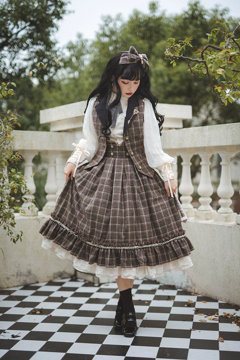 (BFM)Miss Point~Rose~Elegant Lolita Pliad Print Vest Customized 32510:385386
