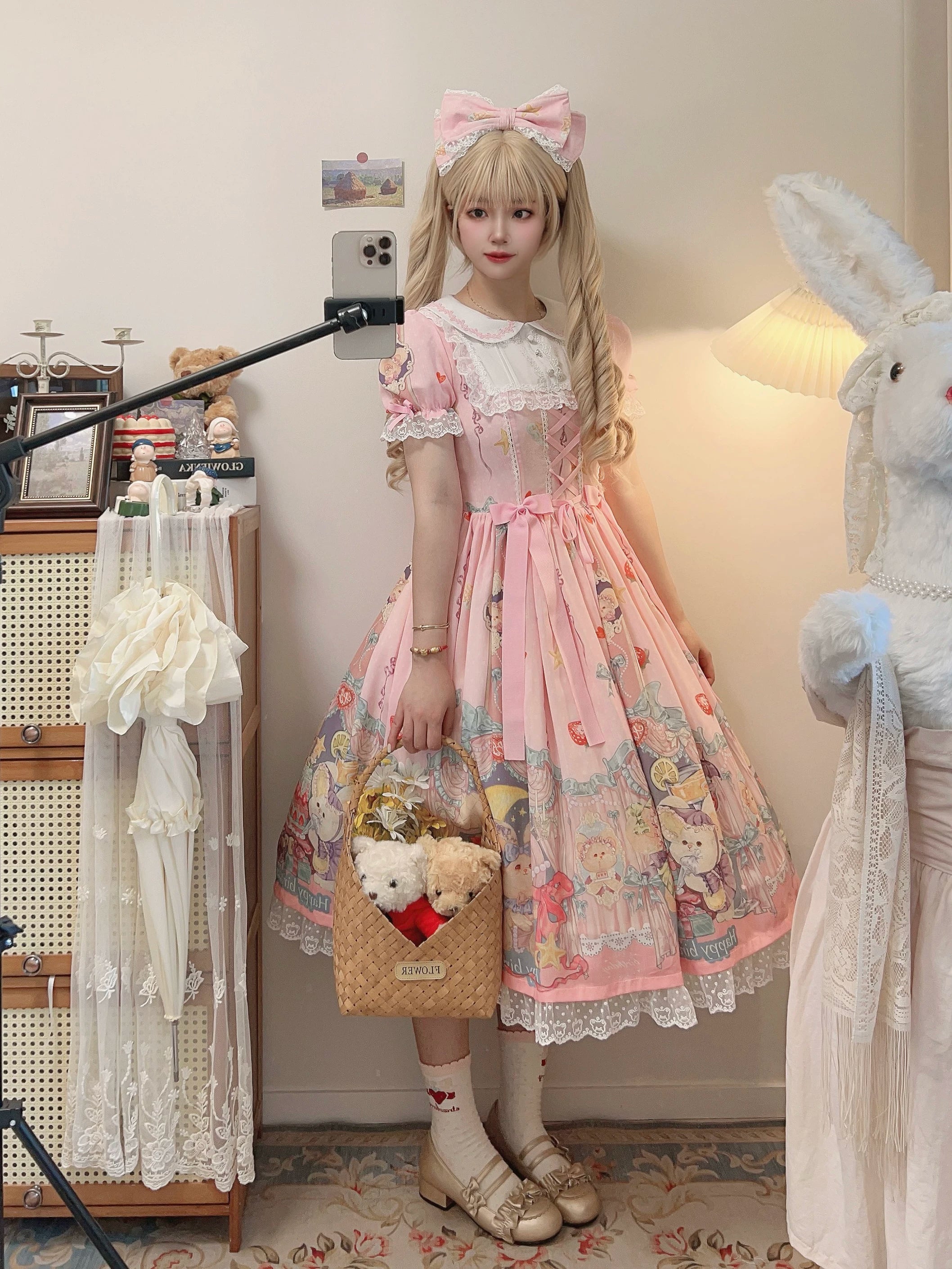 Kiki's Birthday Party - Plus Size Sweet Lolita Birthday Party OP Dress 45855:865916