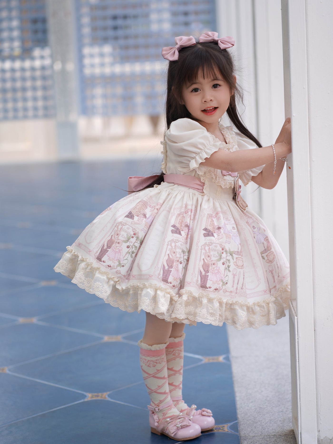 3 Puppets~Rabbit Fairy Tale Country~Sweet Kid Lolita OP Doll Dress   