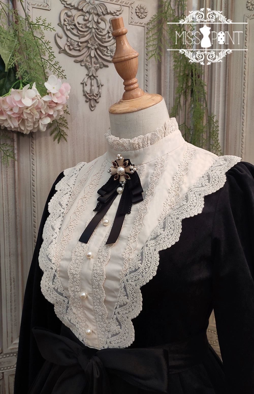 (BFM)Miss Point~Customized Lolita Dress Vintage Elegant Velvet OP Dress 32520:391694