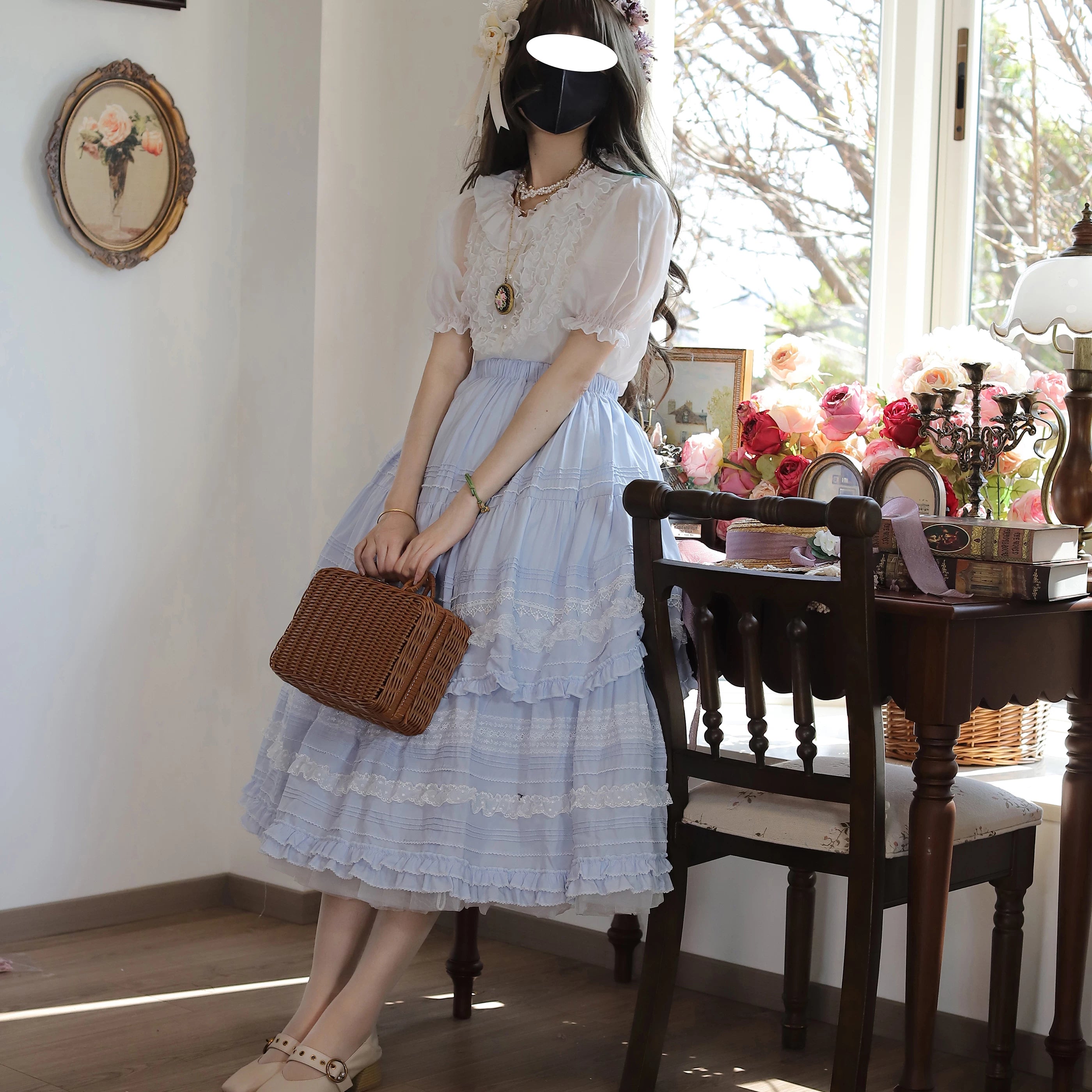 Marguerite Daisy - Classic Lolita Cotton Lining Skirt, Side Pocket