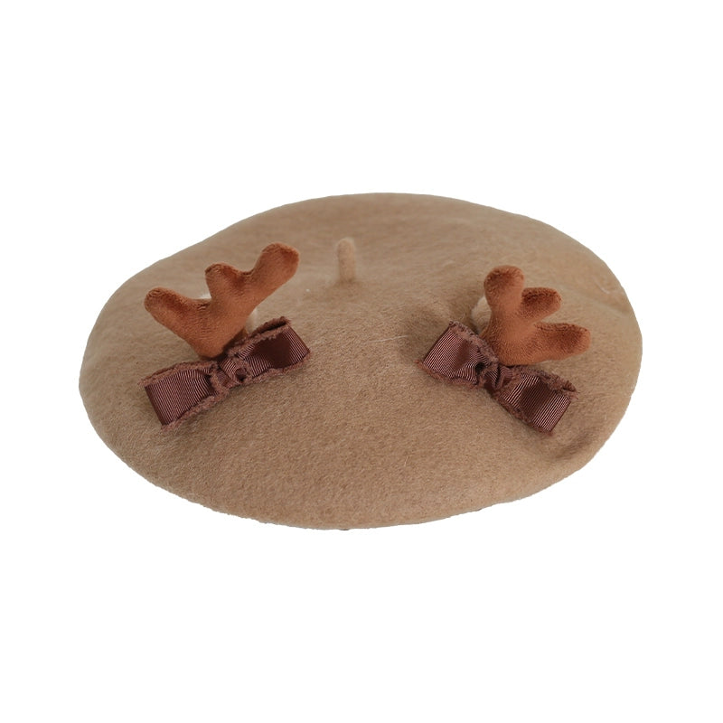 Xiaogui - Sweet Lolita Wool Deer Horn Christmas Beret