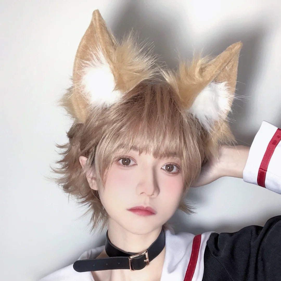 Meow Three Times~Lolita Accessory Animal Ear KC Hairband Cosplay Props   