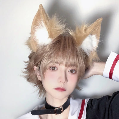 Meow Three Times~Lolita Accessory Animal Ear KC Hairband Cosplay Props   