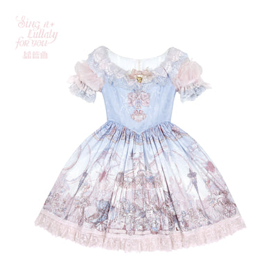 (BFM)Lullaby~Dream Playground Sweet Lolita OP Dress Blue-XL (pre-order, 7-8 months need to wait)  