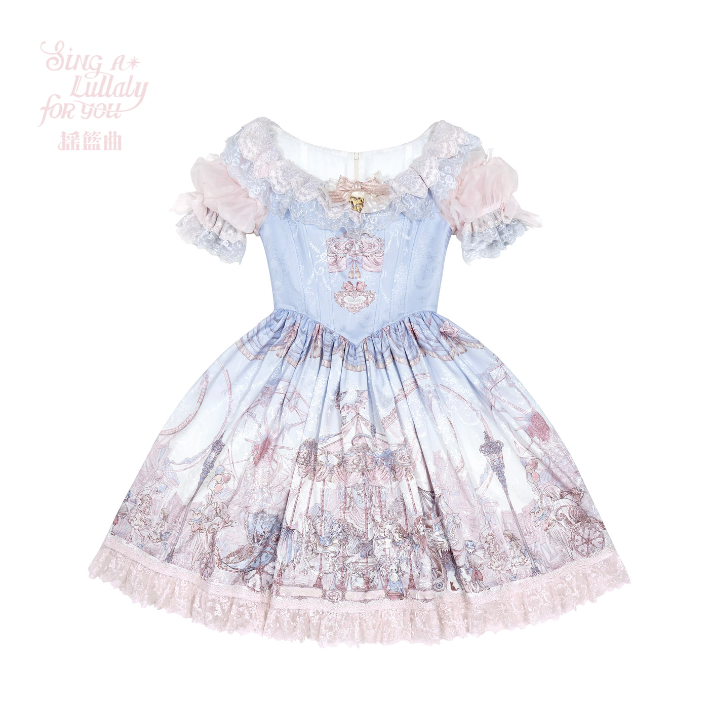 (BFM)Lullaby~Dream Playground Sweet Lolita OP Dress Blue-XS (pre-order, 7-8 months need to wait)  