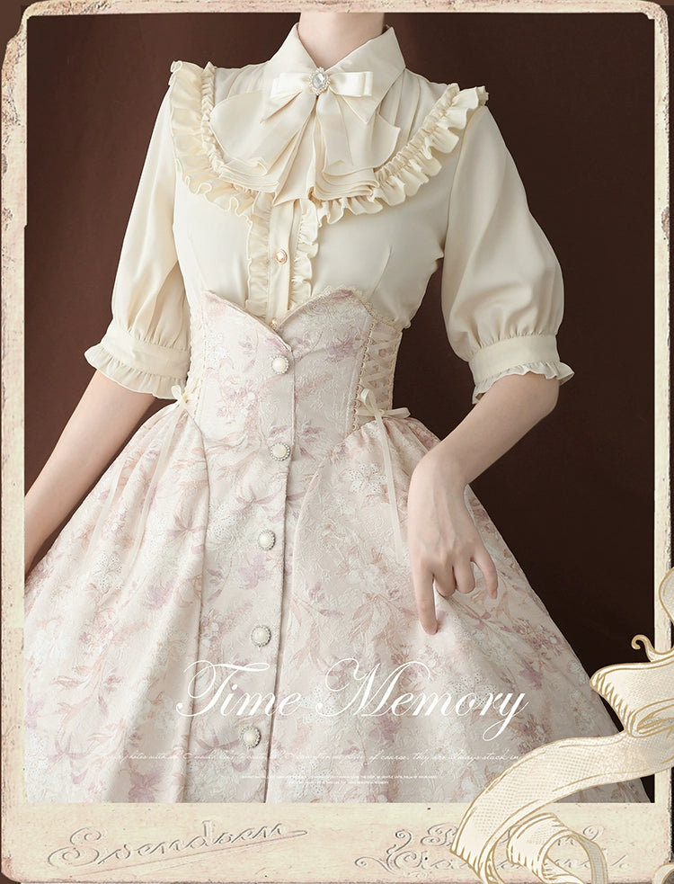 Time Memory - Earl Girl - Chiffon Classic Lolita Shirt with Mid-Length Mutton Sleeves 42822:754471