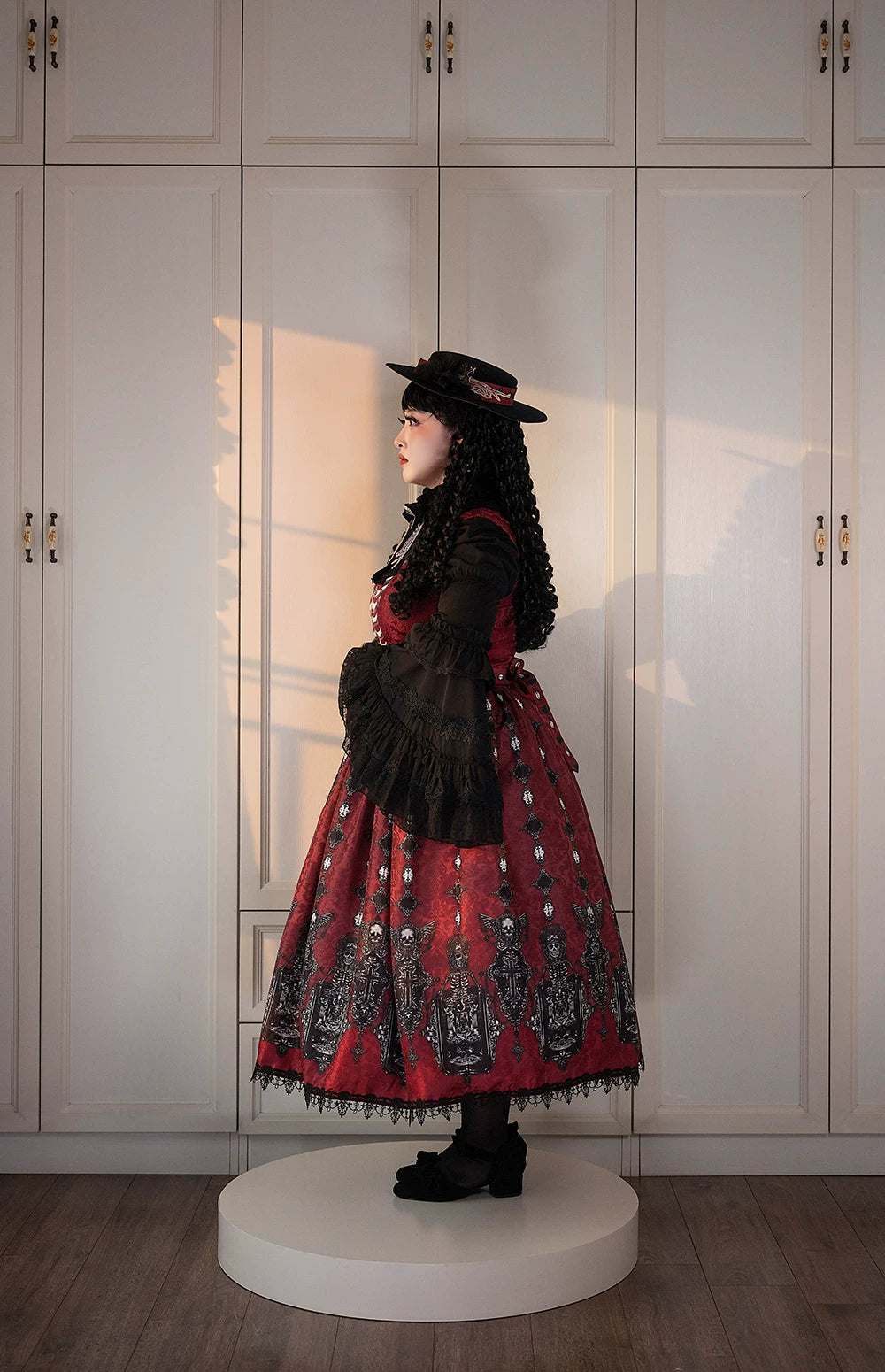 Moonnight Return - Gothic Lolita JSK Dress, Skeleton & Cross Print 44638:816231