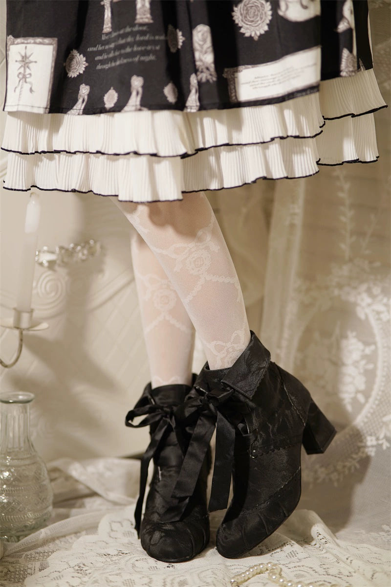 MR.Qiutian - Lady Incognita - Retro Lolita Ankle Boots, Size Zipper 44240:800736