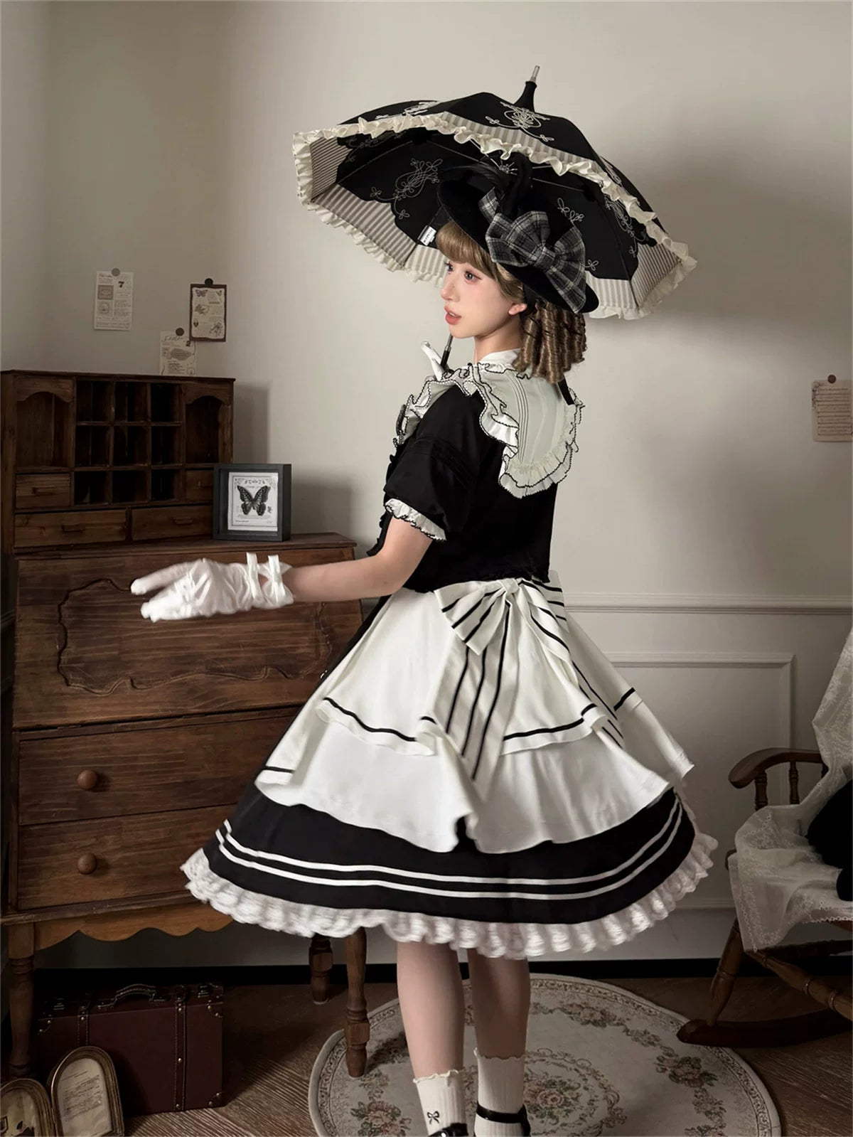 Silent Melody - Ouji Lolita Chiffon Blouse or Musical Note Embroidered Skirt 45484:853513