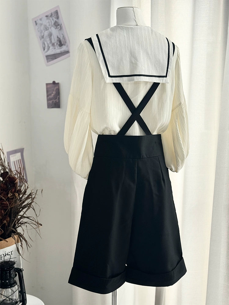 CastleToo - Street Whistle - Bishop Sleeve Ouji Lolita Sailor Blouse, Suspender Shorts