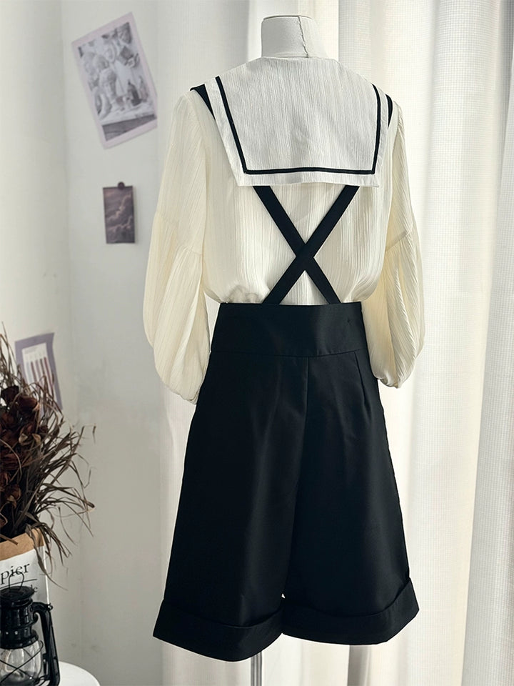 CastleToo - Street Whistle - Bishop Sleeve Ouji Lolita Sailor Blouse, Suspender Shorts