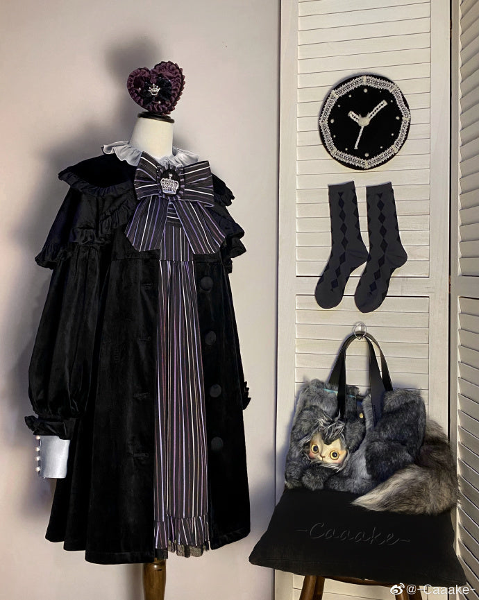 Dark Star Island~Winter Lolita Cape Velvet Antique Lolita Coat 32870:394732