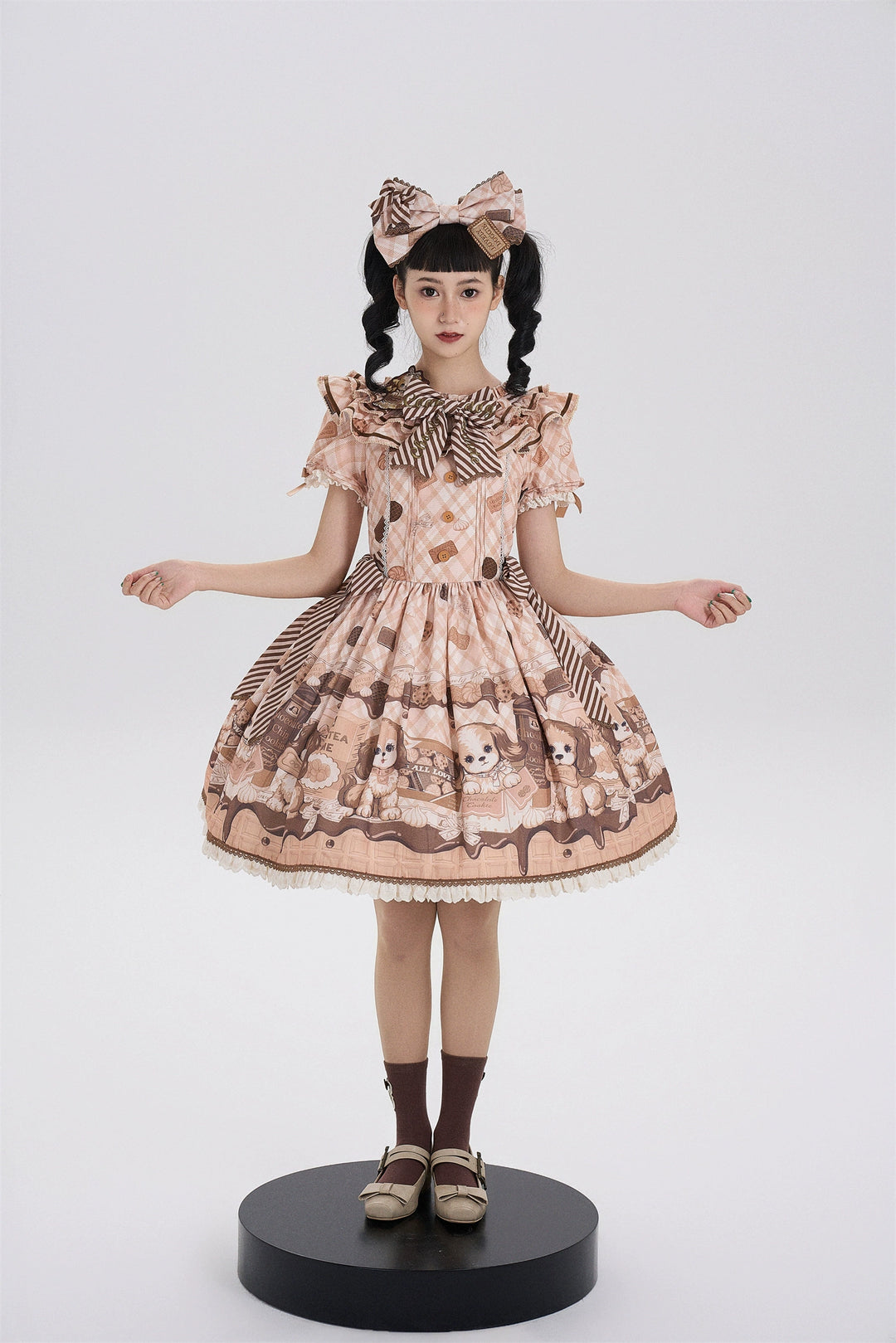 Babyblue~Dog Bakery~Old School Lolita OP Dress Sweet Dress with Accessories