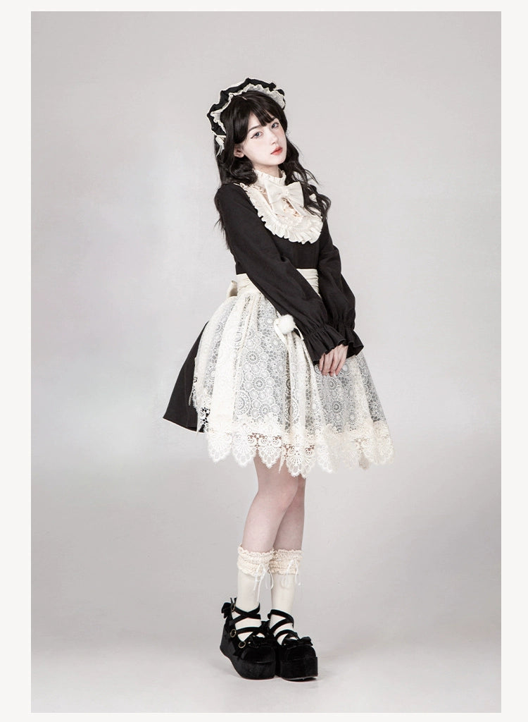 With PUJI~Twilight Choir~Twin Lolita OP Suit Loose Version Dress with Apron