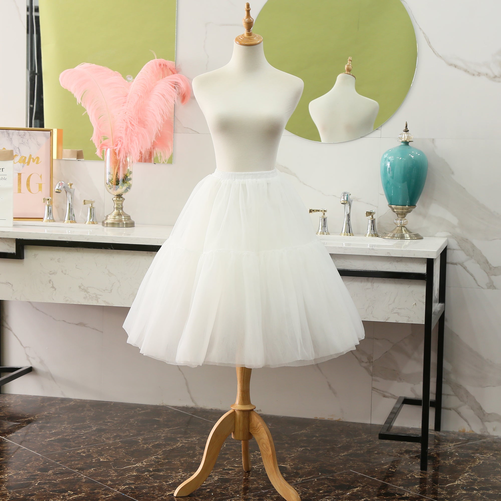 Manyiluo - Medium-length Extended Boneless Lolita Petticoat