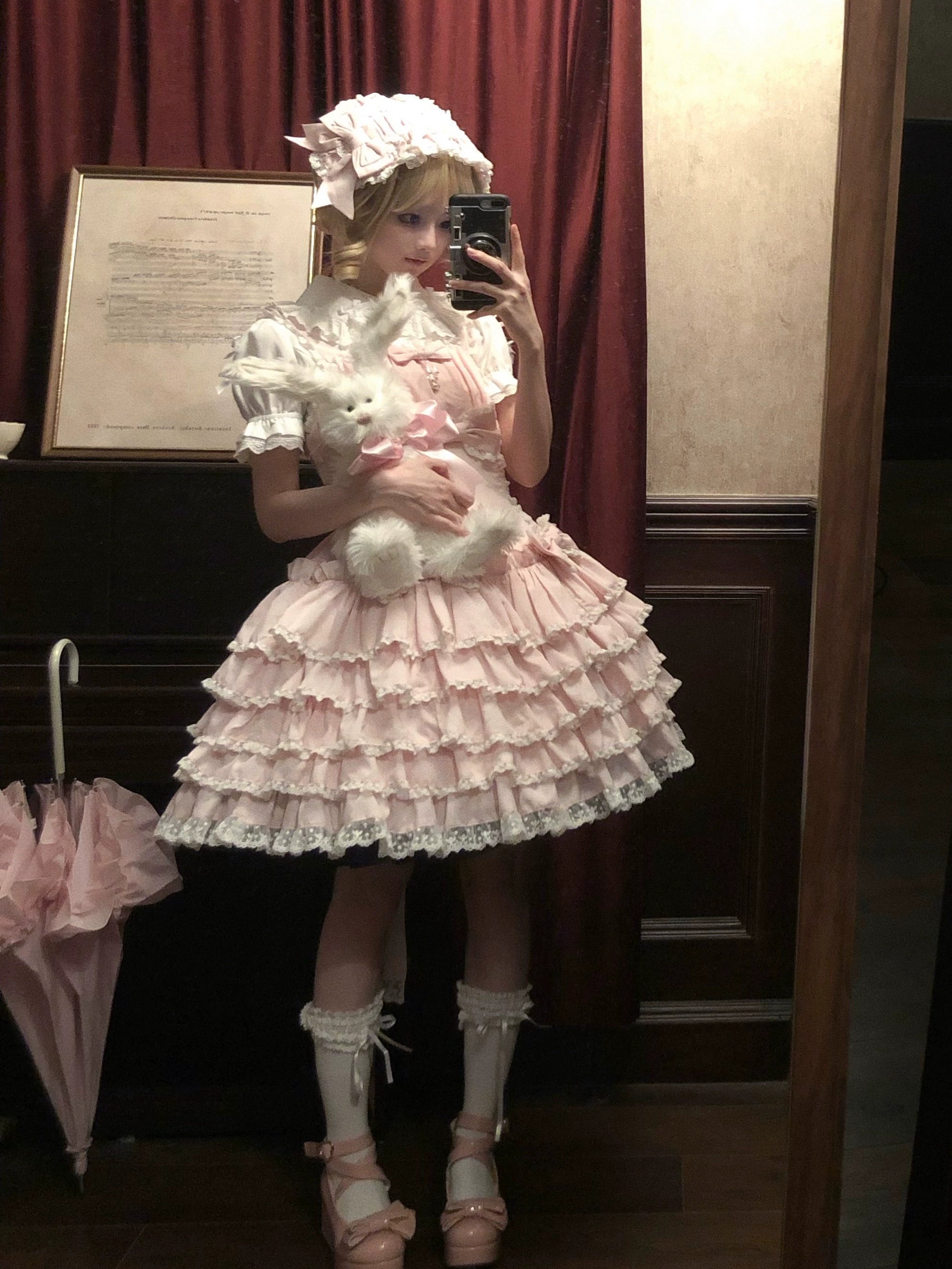Nn Star~Half Sugar Ism~Sweet Lolita JSK Low Waist Dress With Tiered Hem 43152:768363
